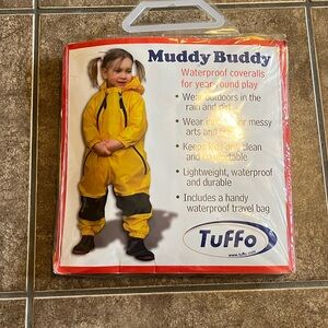 Muddy Buddy, 4T unisex, Yellow, New in package (tear in package flap)